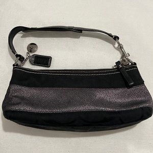 Black and silver coach bag